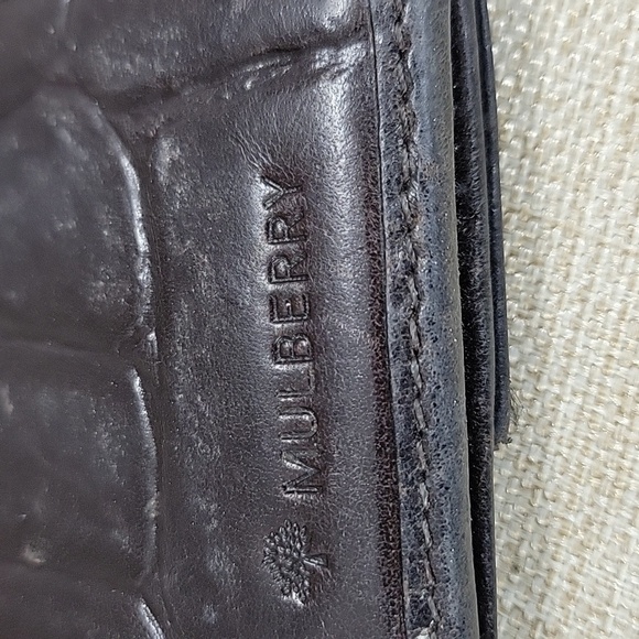 Mulberry Congo Croc Embossed Brown Leather Wallet Clutch Purse - Picture 10 of 13